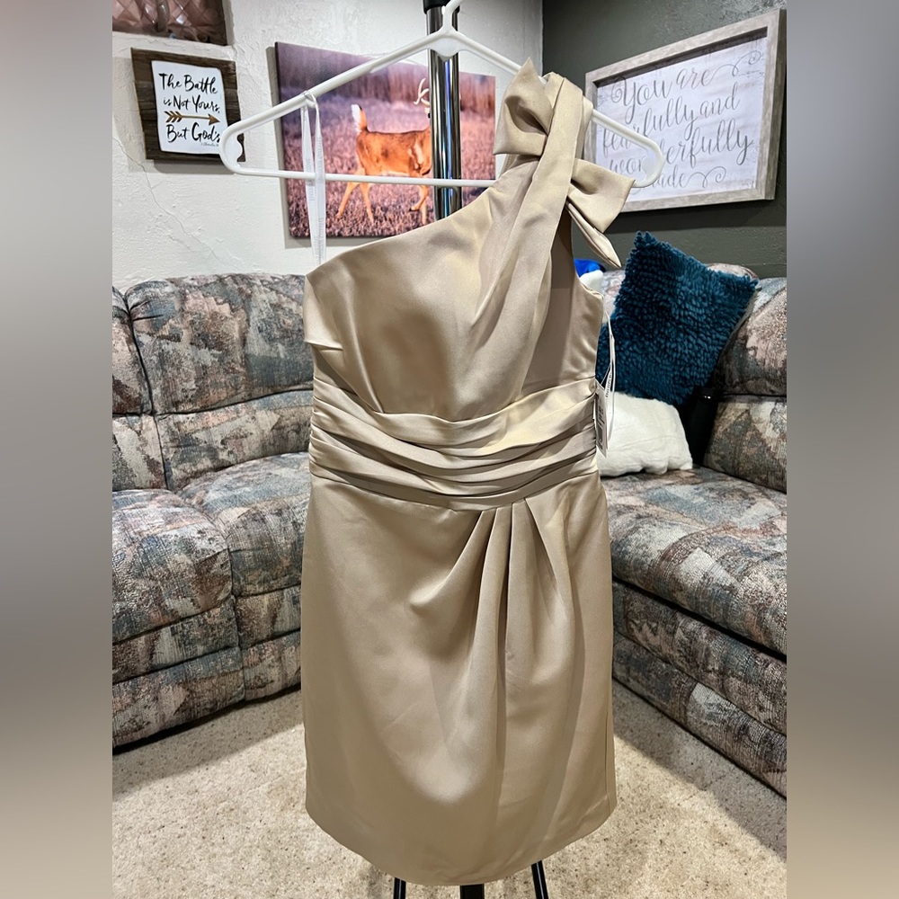 NWT David’s Bridal gold dress